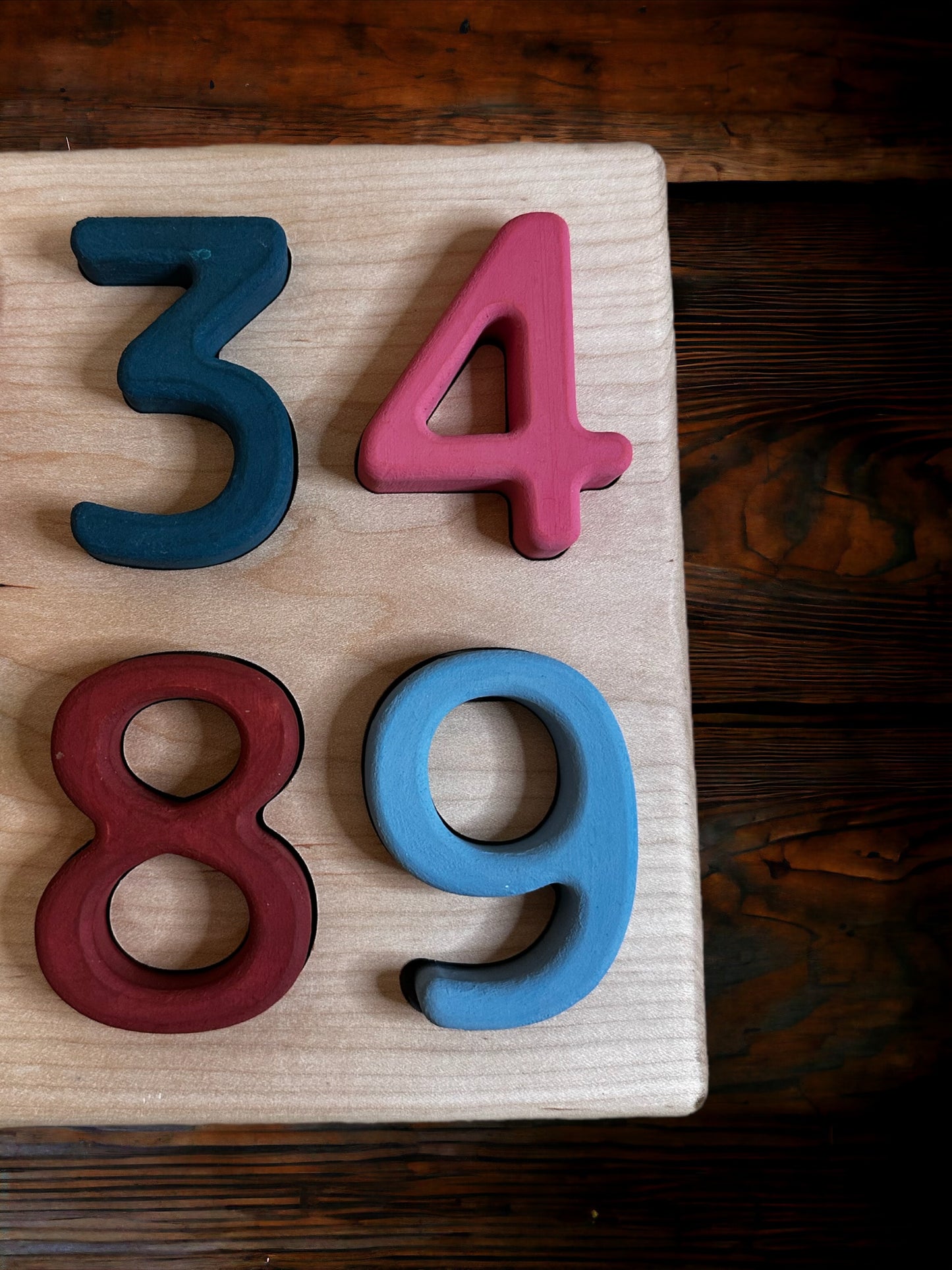 Hardwood Number Puzzle -In Color